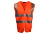 Bormio Napf Sommergilet (Warnweste KL2) mit Reissverschluss, orange, Grösse XL